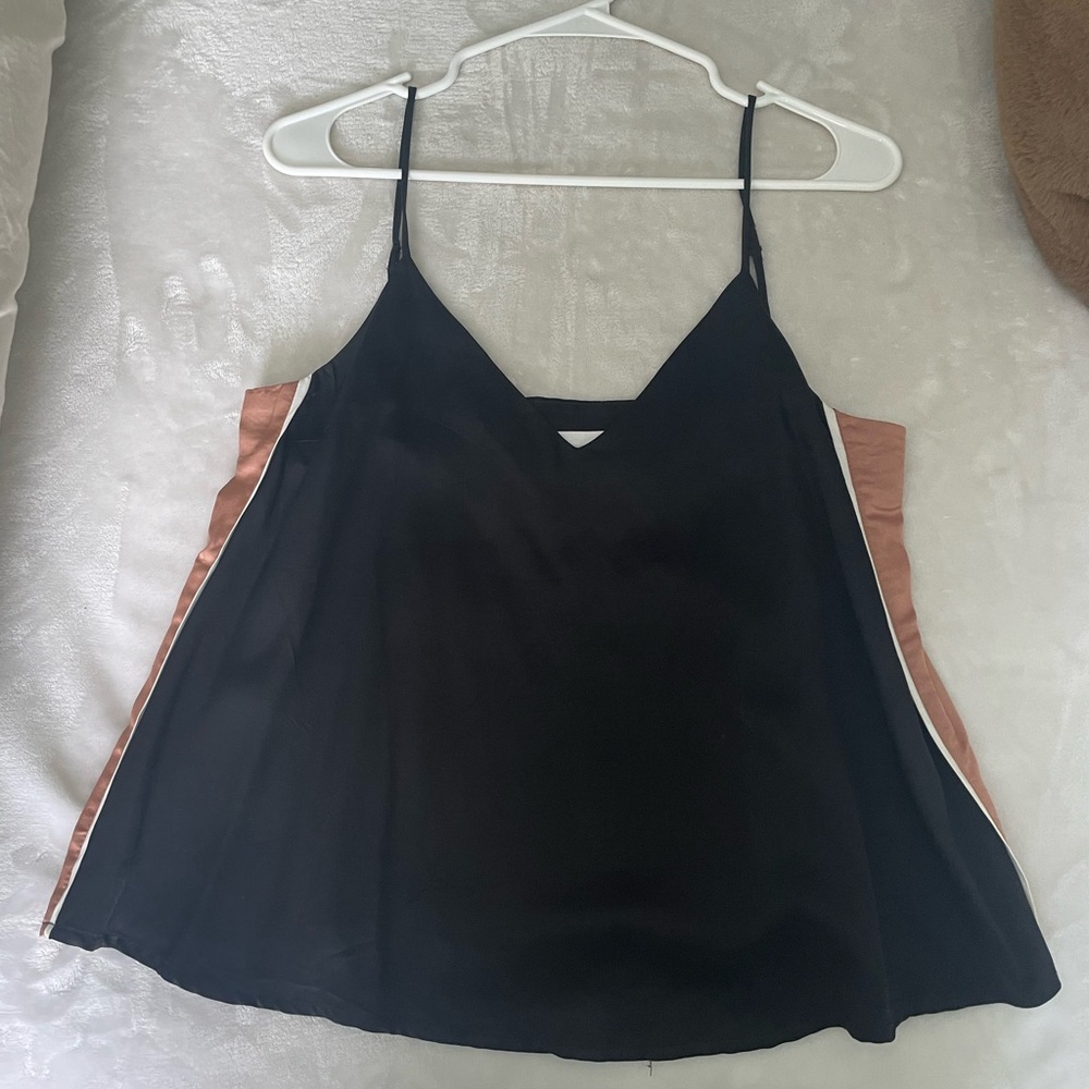 Elegant Black and Brown Camisole Top